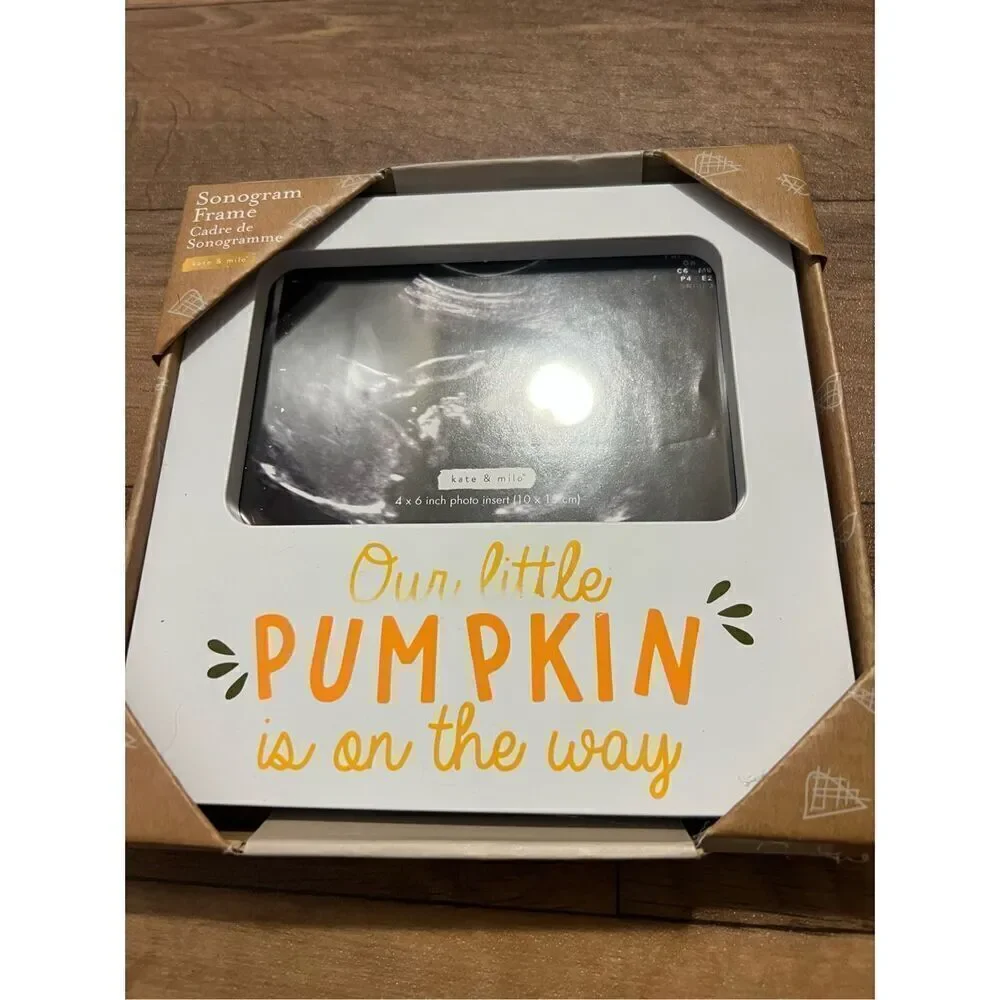 Kate & Milo Our Little Pumpkin Sonogram Frame (4x6 Photo)NEW